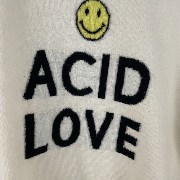 Sandro Paris Smiley Size 2 Jumper Zola Sweater Acid Love Wool Cashmere Blend - Picture 4 of 8